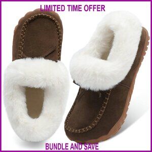 Women's Moccasin Snow Boots Ankle Winter Boots Faux Fur Lined Non-Slip